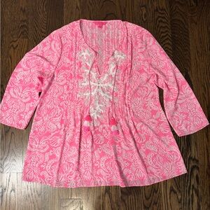Lilly Pulitzer Pink and White Marilina Tunic
